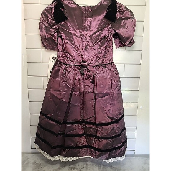 Vtg Mini-Mouche Girls Sz 12 Dress  Lace Trim FairyCore Halloween Costume *READ - Picture 5 of 13